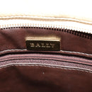 BALLY Shoulder Bag Leather Canvas Beige Auth bs23207-10