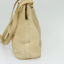BALLY Shoulder Bag Leather Canvas Beige Auth bs23207-4