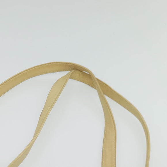 BALLY Shoulder Bag Leather Canvas Beige Auth bs23207