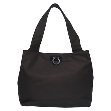 Salvatore Ferragamo Gancini Tote Bag Nylon Brown Auth bs23209 - 0