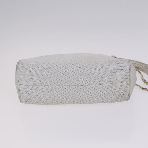 BALLY INTRECCIATO Shoulder Boston Bag Leather 3Set Black White Auth bs23216