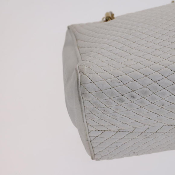 BALLY INTRECCIATO Shoulder Boston Bag Leather 3Set Black White Auth bs23216