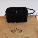 BALLY INTRECCIATO Shoulder Boston Bag Leather 3Set Black White Auth bs23216-18