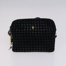 BALLY INTRECCIATO Shoulder Boston Bag Leather 3 Set Black White Auth bs23216-19