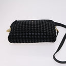 BALLY INTRECCIATO Shoulder Boston Bag Leather 3Set Black White Auth bs23216-24