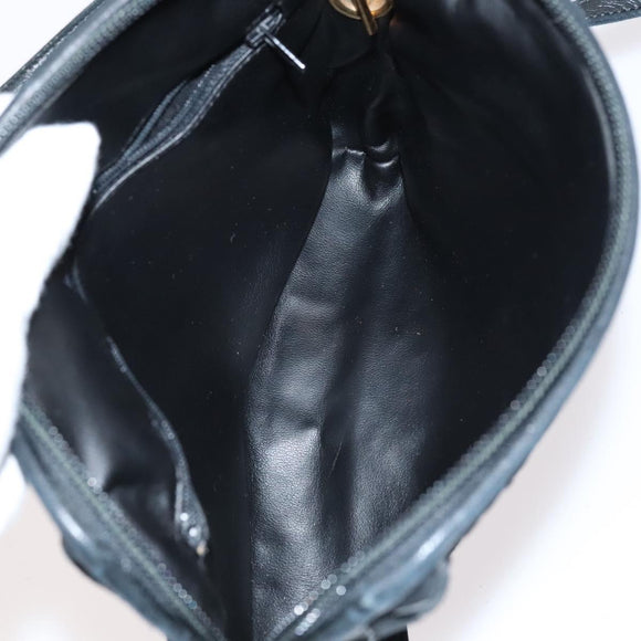 BALLY INTRECCIATO Shoulder Boston Bag Leather 3 Set Black White Auth bs23216
