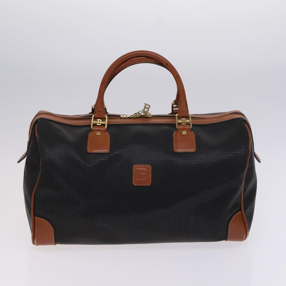 BALLY INTRECCIATO Shoulder Boston Bag Leather 3 Set Black White Auth bs23216