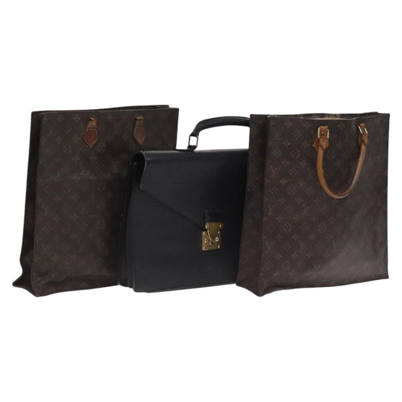 LOUIS VUITTON Monogram Epi Hand Bag 3Set Black LV Auth bs23217
