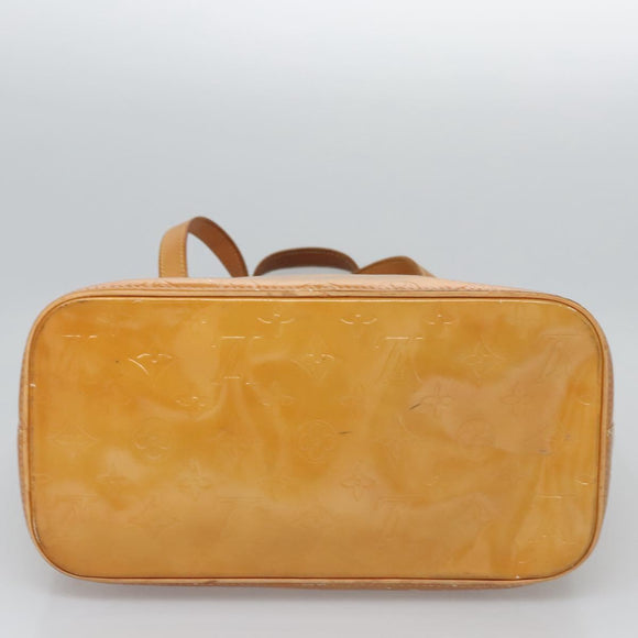 LOUIS VUITTON Monogram Vernis Houston Hand Bag Beige M91004 LV Auth bs23222