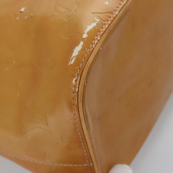 LOUIS VUITTON Monogram Vernis Houston Hand Bag Beige M91004 LV Auth bs23222