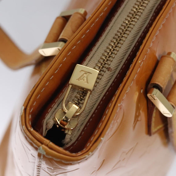 LOUIS VUITTON Monogram Vernis Houston Hand Bag Beige M91004 LV Auth bs23222