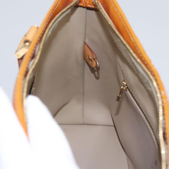 LOUIS VUITTON Monogram Vernis Houston Hand Bag Beige M91004 LV Auth bs23222