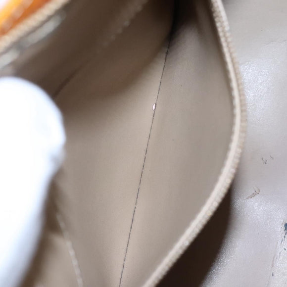 LOUIS VUITTON Monogram Vernis Houston Hand Bag Beige M91004 LV Auth bs23222