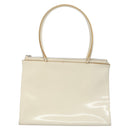 Salvatore Ferragamo Tote Bag Enamel White Silver Auth bs23225-13