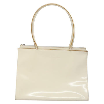Salvatore Ferragamo Tote Bag Enamel White Silver Auth bs23225 - 0