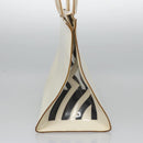 Salvatore Ferragamo Tote Bag Enamel White Silver Auth bs23225-3