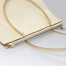 Salvatore Ferragamo Tote Bag Enamel White Silver Auth bs23225-7