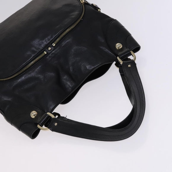 BALLY Shoulder Bag Canvas Leather 2Set Beige Black Auth bs23228