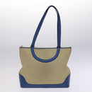 BALLY Shoulder Bag Canvas Leather 2Set Beige Black Auth bs23228-2