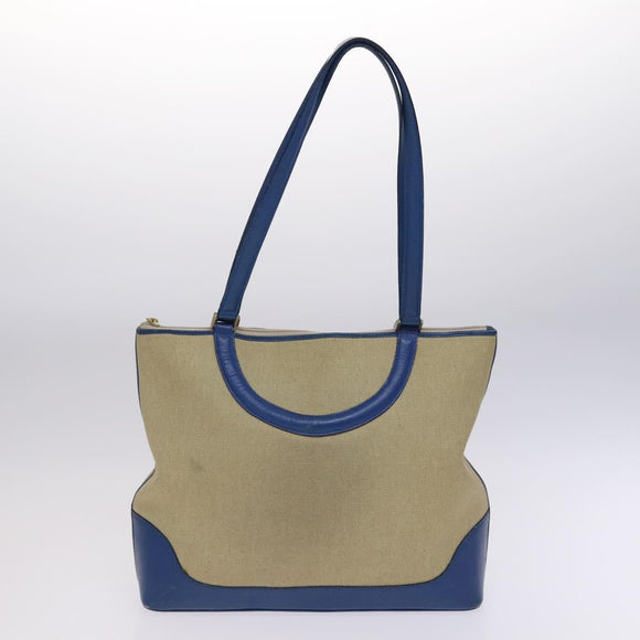 BALLY Shoulder Bag Canvas Leather 2 Set Beige Black Auth bs23228