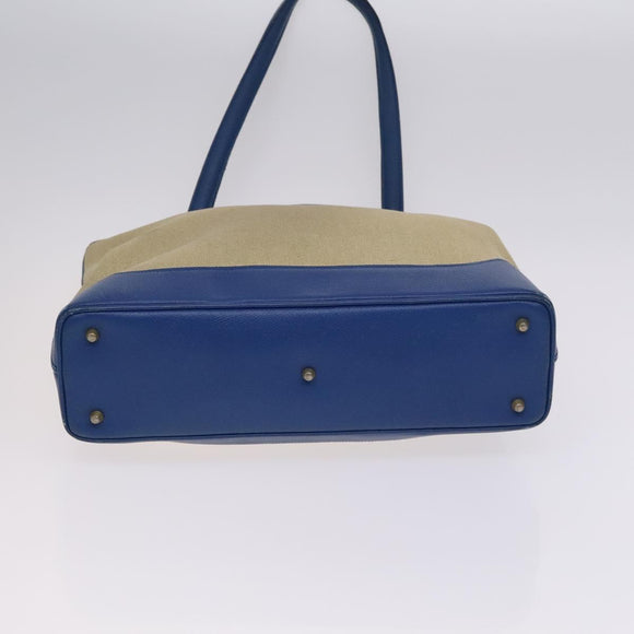 BALLY Shoulder Bag Canvas Leather 2Set Beige Black Auth bs23228