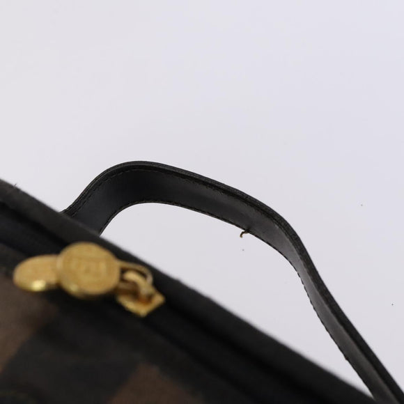 FENDI Pecan Canvas Zucca Canvas Bag Suede 4Set Pink Brown black Auth bs23233