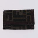 FENDI Pecan Canvas Zucca Canvas Bag Suede 4 Set Pink Brown black Auth bs23233-26