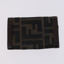 FENDI Pecan Canvas Zucca Canvas Bag Suede 4Set Pink Brown black Auth bs23233-27