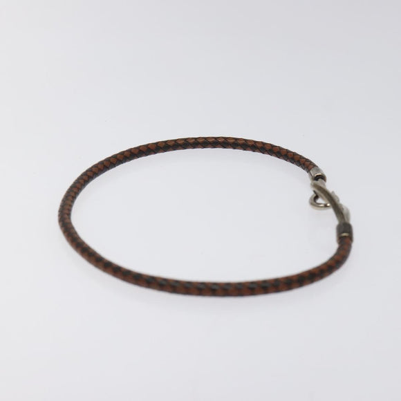 HERMES Bracelet Leather Brown Auth bs23237