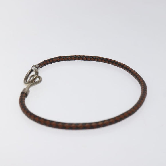 HERMES Bracelet Leather Brown Auth bs23237