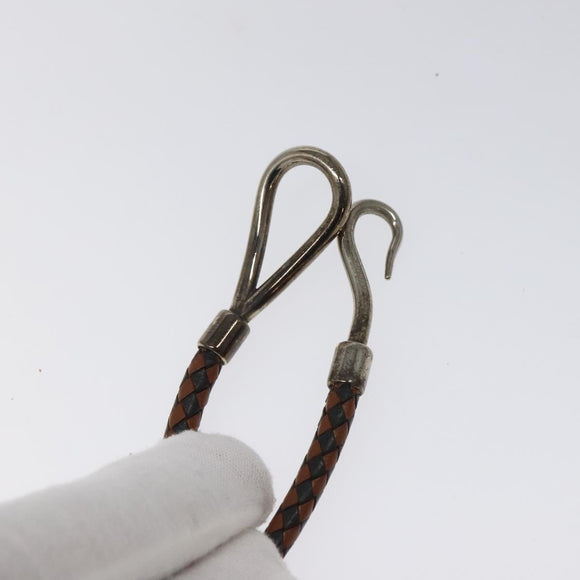 HERMES Bracelet Leather Brown Auth bs23237