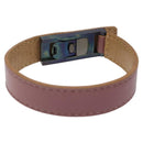 CHANEL Bracelet Leather Purple CC Auth bs23239-3