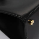 Salvatore Ferragamo Vala Hand Bag Leather Black Gold Auth bs23240-9