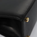 Salvatore Ferragamo Vala Hand Bag Leather Black Gold Auth bs23240-15