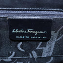 Salvatore Ferragamo Vala Hand Bag Leather Black Gold Auth bs23240-12