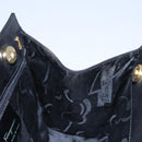 Salvatore Ferragamo Vala Hand Bag Leather Black Gold Auth bs23240-17