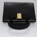 Salvatore Ferragamo Vala Hand Bag Leather Black Gold Auth bs23240-6