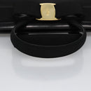Salvatore Ferragamo Vala Hand Bag Leather Black Gold Auth bs23240-7