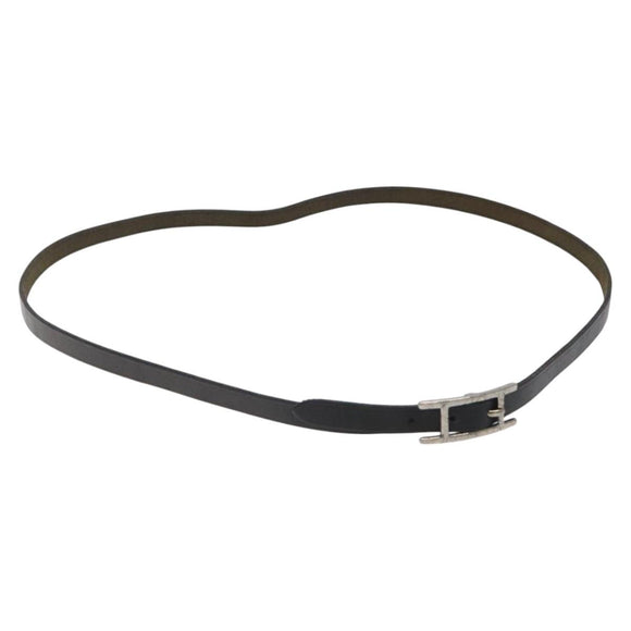 HERMES Appi 3 Bracelet Leather Black Auth bs23243