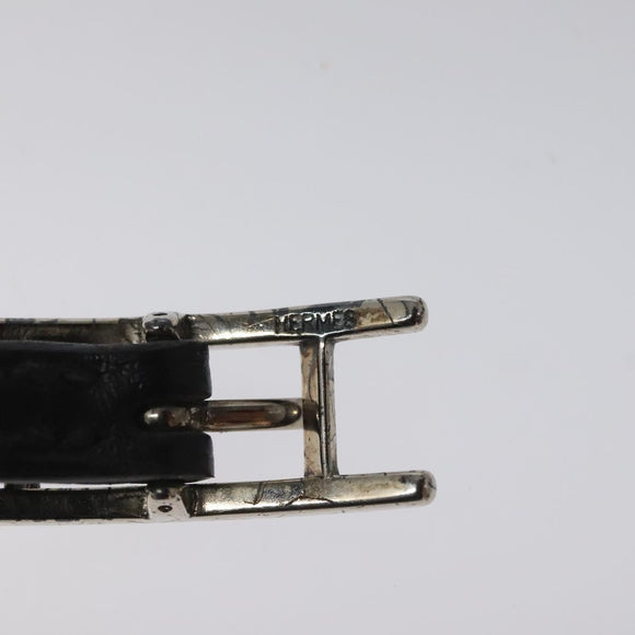 HERMES Appi 3 Bracelet Leather Black Auth bs23243