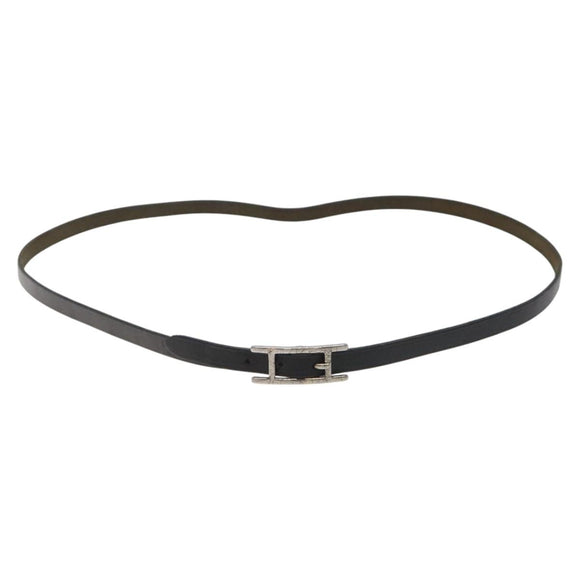 HERMES Appi 3 Bracelet Leather Black Auth bs23243