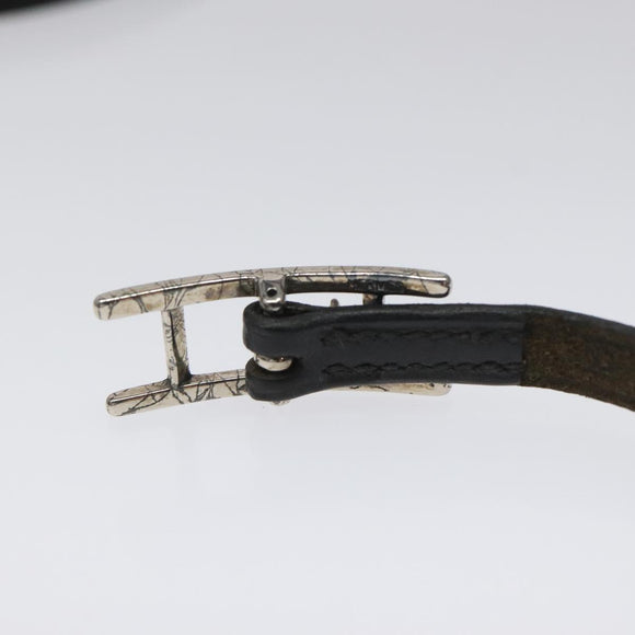 HERMES Appi 3 Bracelet Leather Black Auth bs23243