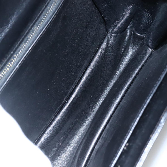 CELINE Horse Carriage Shoulder Bag Leather Black Gold Auth bs23266