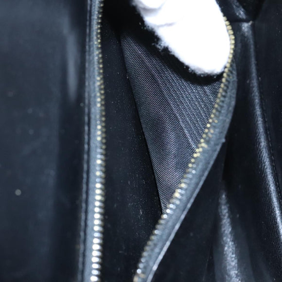 CELINE Horse Carriage Shoulder Bag Leather Black Gold Auth bs23266