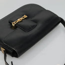 CELINE Horse Carriage Shoulder Bag Leather Black Gold Auth bs23266-6