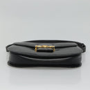 CELINE Horse Carriage Shoulder Bag Leather Black Gold Auth bs23266-5