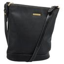 Burberrys Shoulder Bag Leather Black Gold Auth bs23277-1