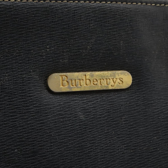 Burberrys Shoulder Bag Leather Black Gold Auth bs23277