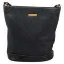 Burberrys Shoulder Bag Leather Black Gold Auth bs23277-13