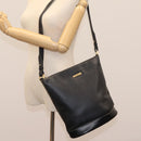 Burberrys Shoulder Bag Leather Black Gold Auth bs23277-23